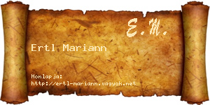 Ertl Mariann névjegykártya