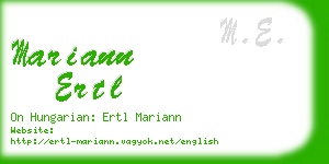 mariann ertl business card